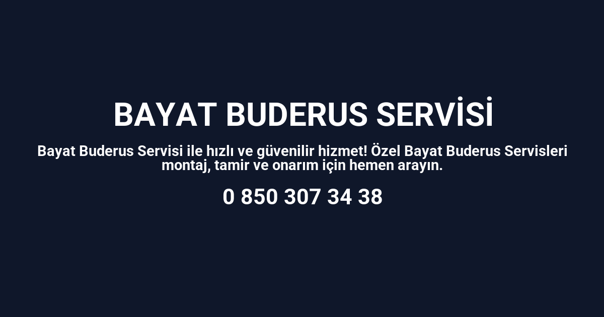 Bayat Buderus Servisi